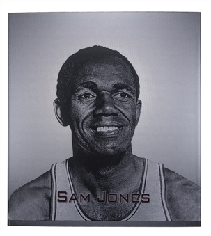 Sam Jones 25x28 Enshrinement Portrait Formerly Displayed In Naismith Basketball Hall of Fame (Naismith HOF LOA)